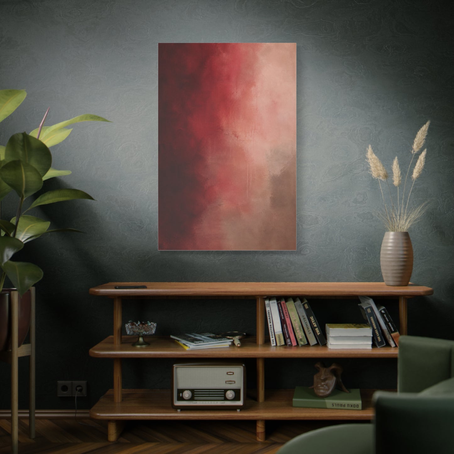 Burgundy Blush Color Field Abstraction Wall Art & Canvas Print