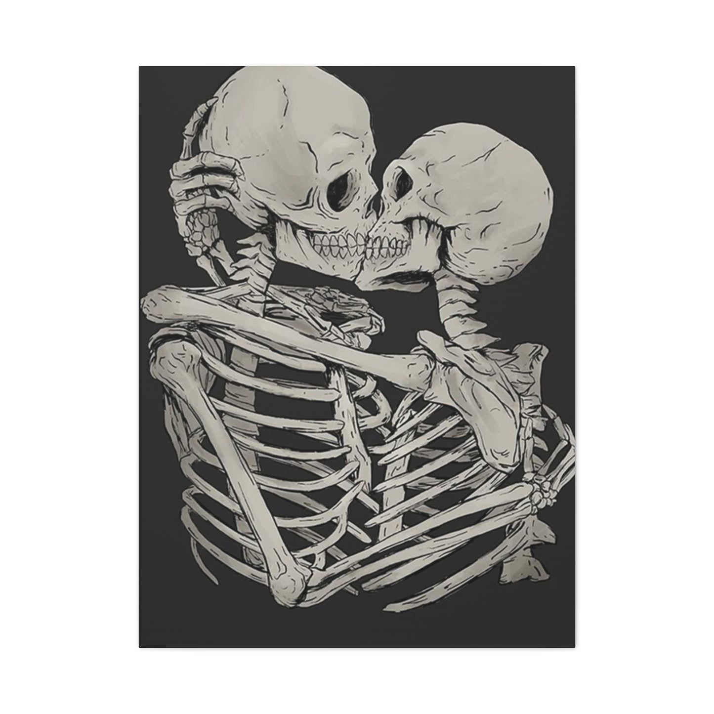 Kissing Skeleton Wall Art & Canvas Prints