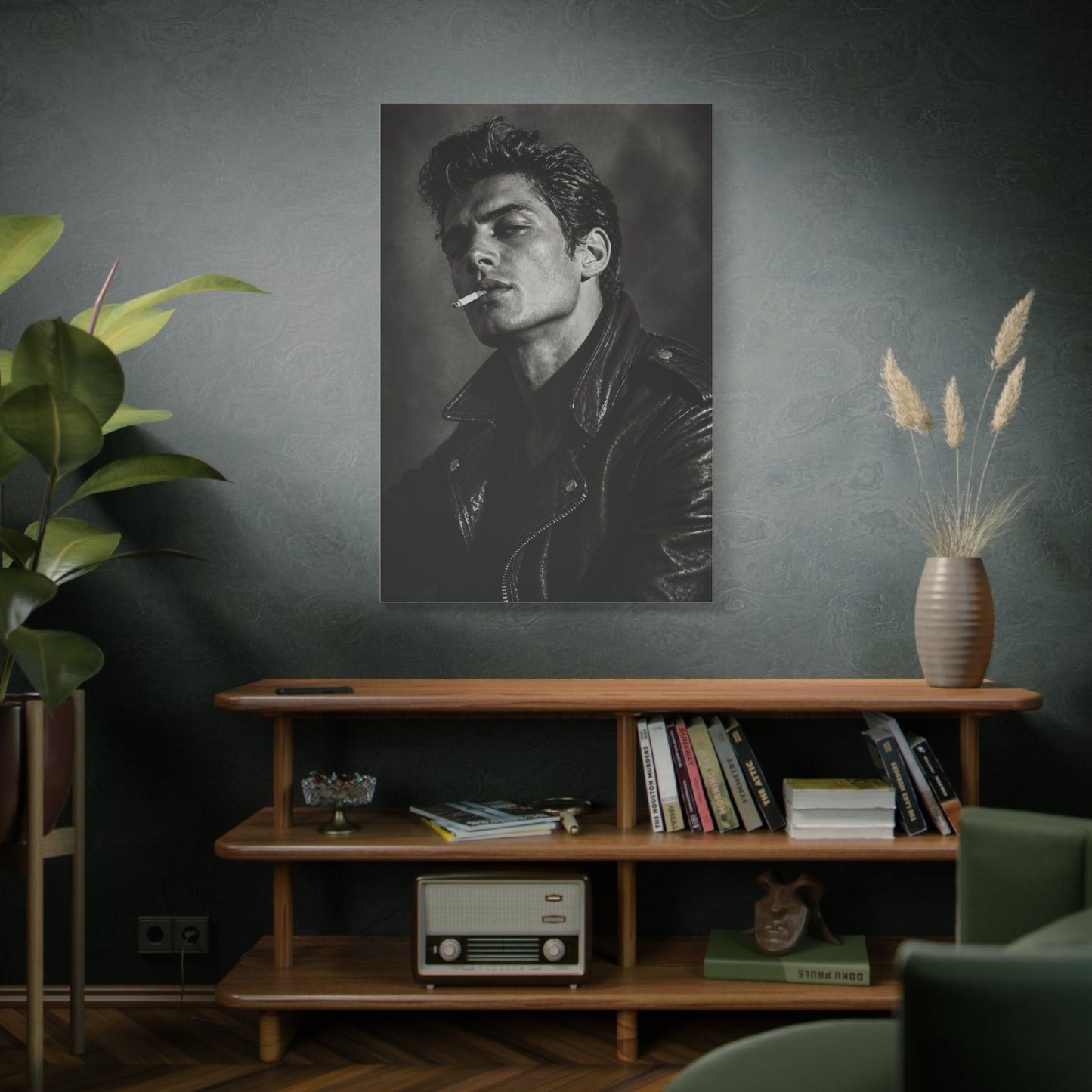 Rebel Leather Jacket Portrait Wall Art & Canvas Print