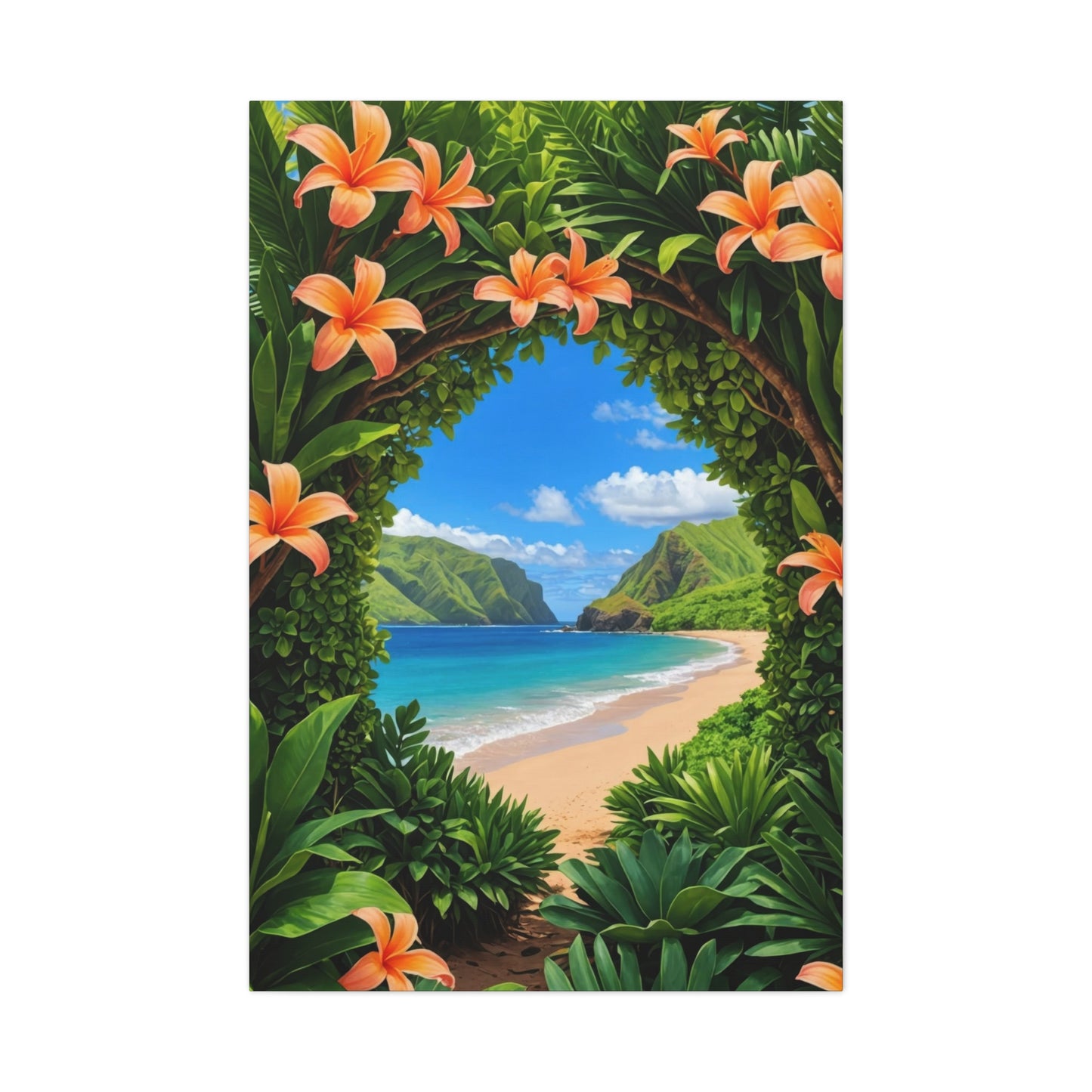 Hawaii Flower Frame Wall Art & Canvas Prints