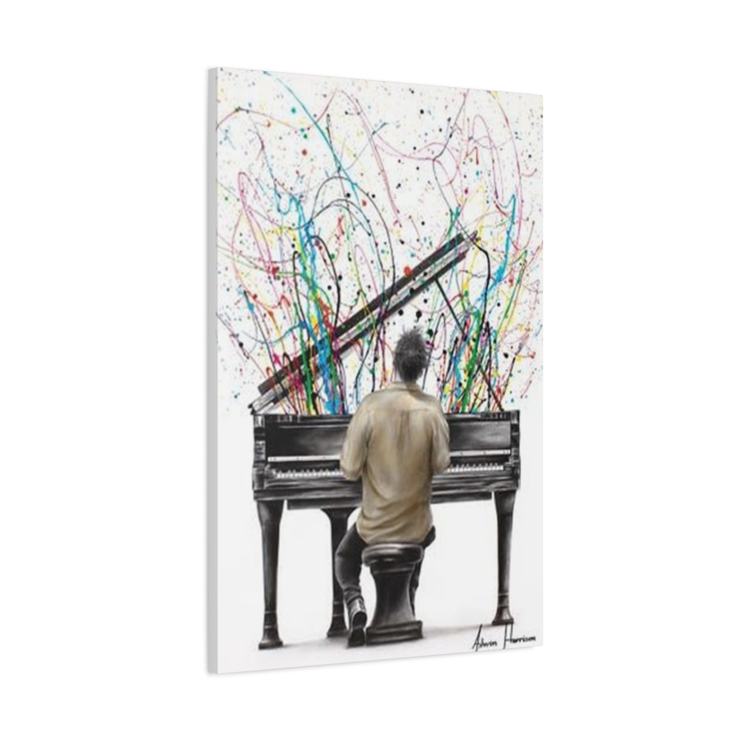 Artist Playing Piano Painting Wall Art & Canvas Prints