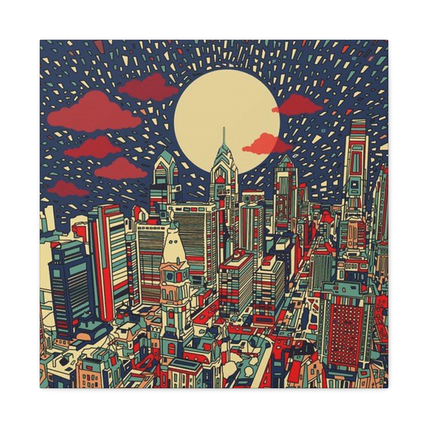 City Skyline Philadelphia Poster Wall Art & Canvas Prints