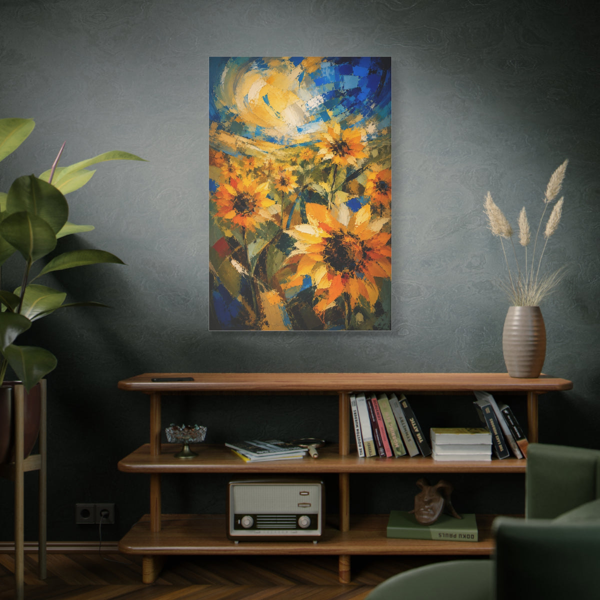 Abstract Expressionist Sunflower Field Wall Art & Canvas Print