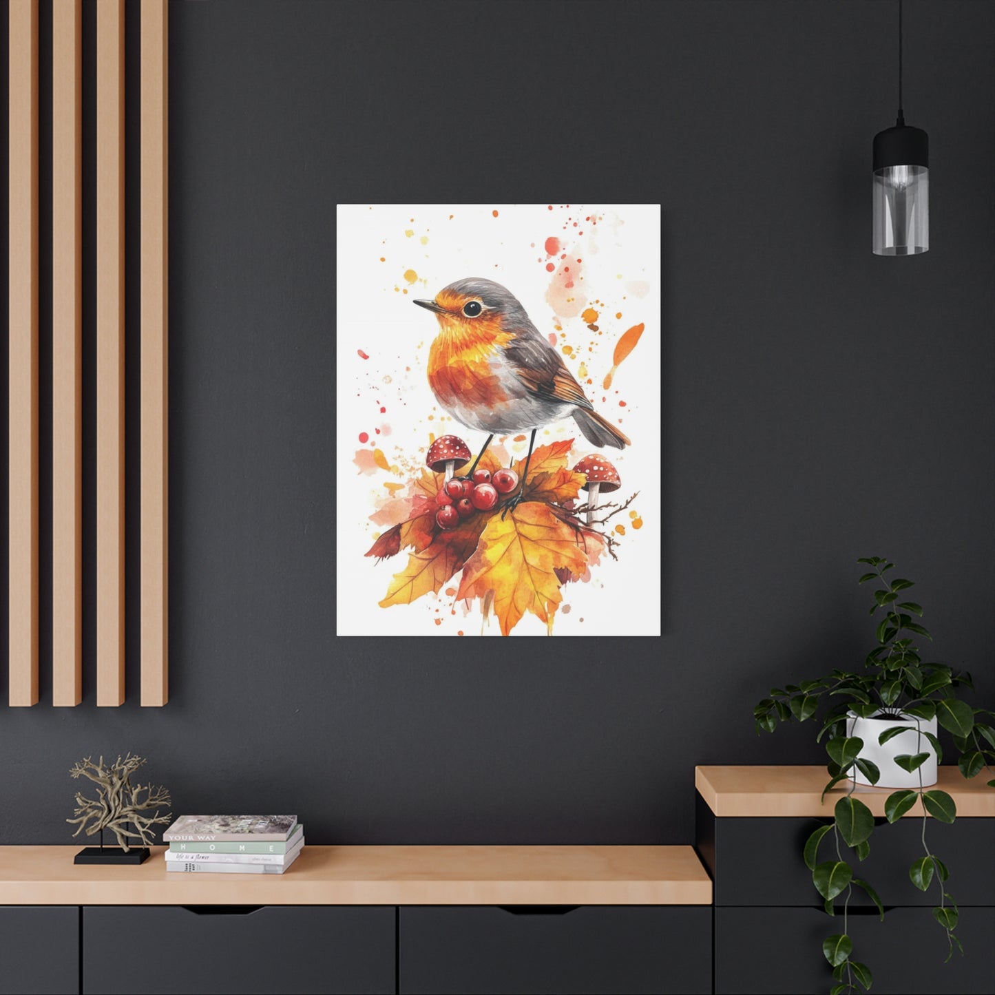 Birds Berries Warm Wall Art & Canvas Prints