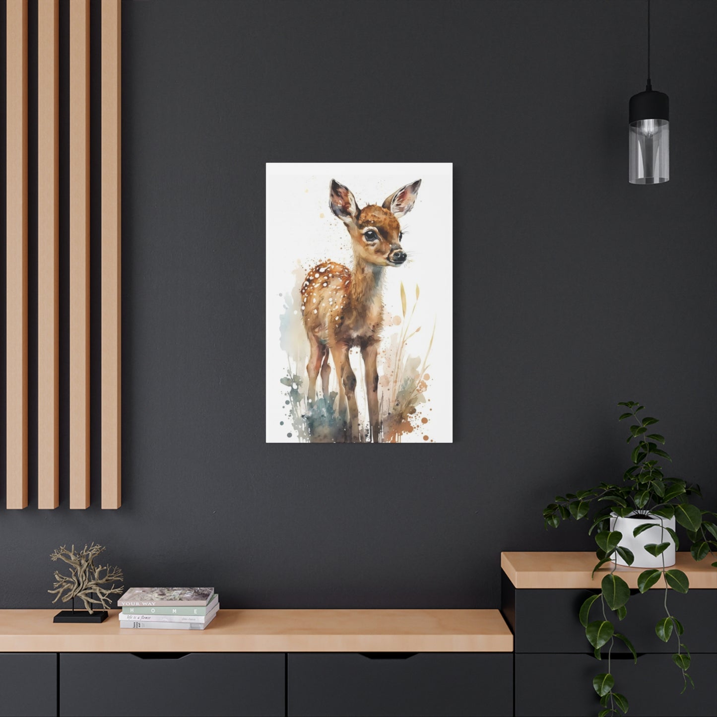 Baby Deer Watercolor Wall Art & Canvas Prints