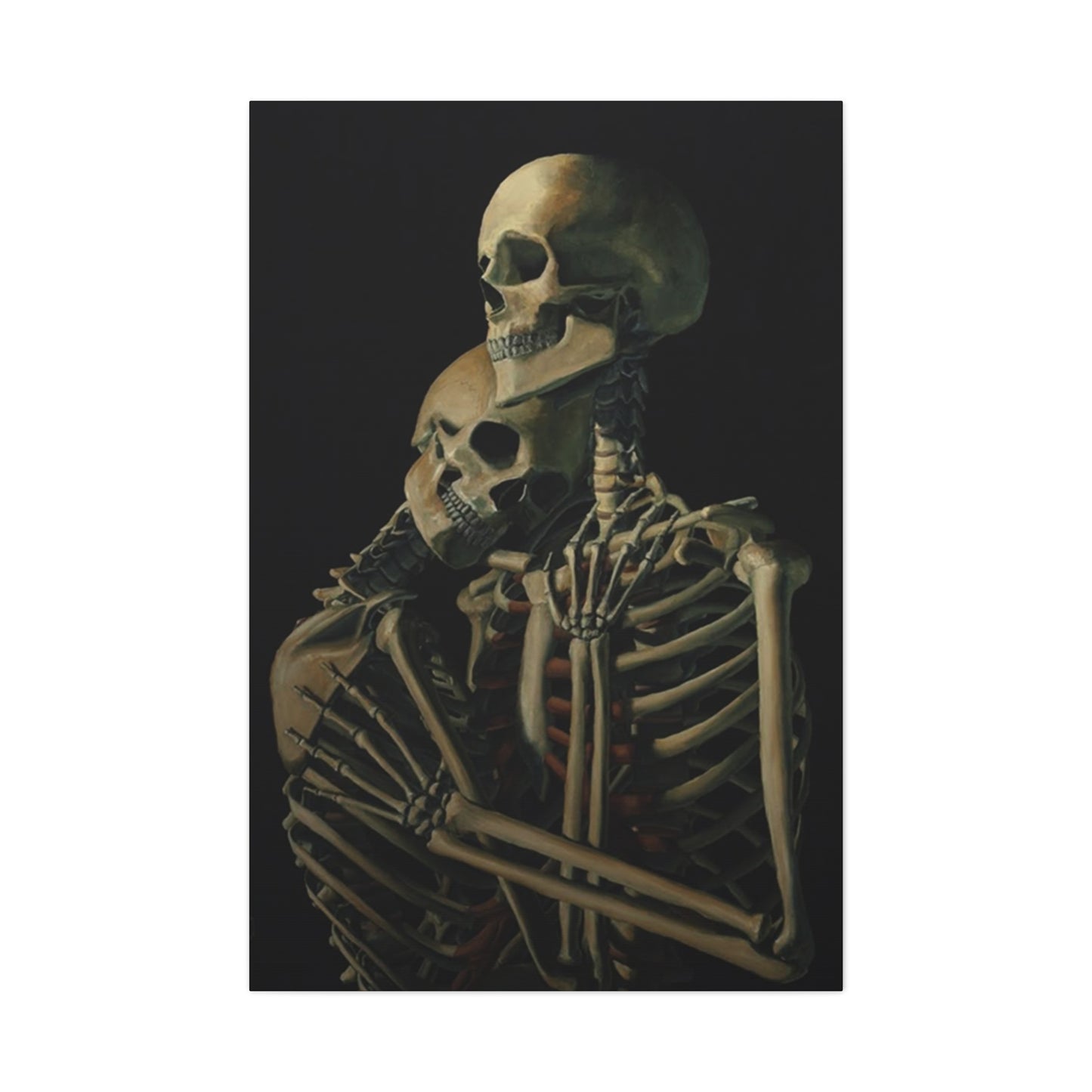 Skeleton Couple Hugging Wall Art & Canvas Prints