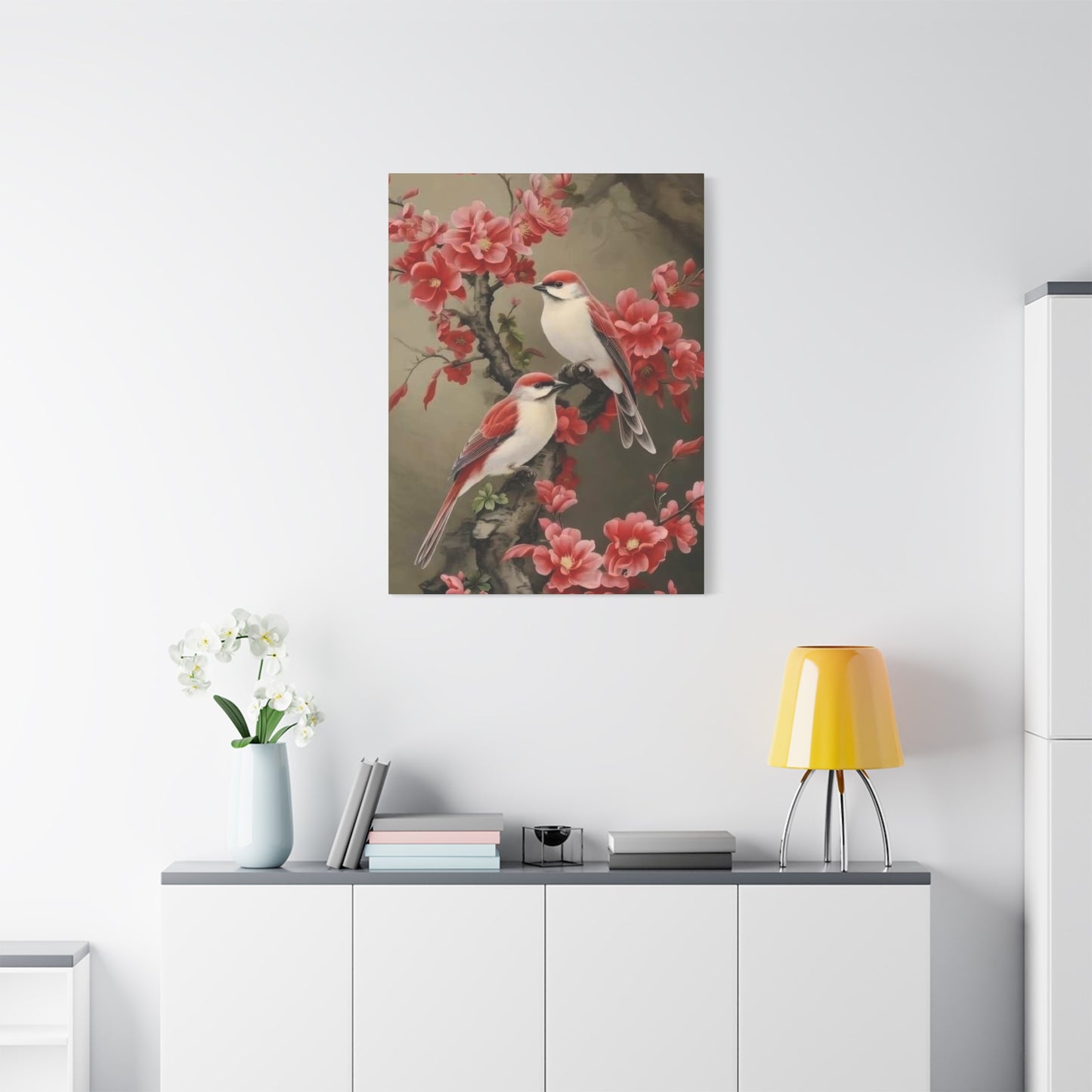 Birds Red Leaves Wall Art & Canvas Prints