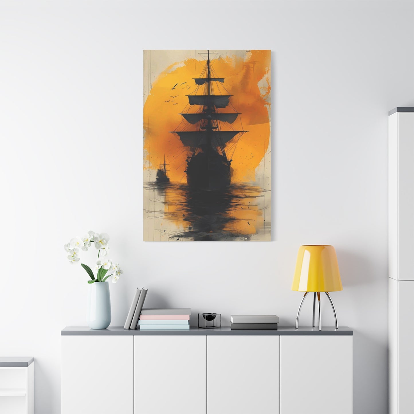 Black Sailing Ship Poster Wall Art & Canvas Prints