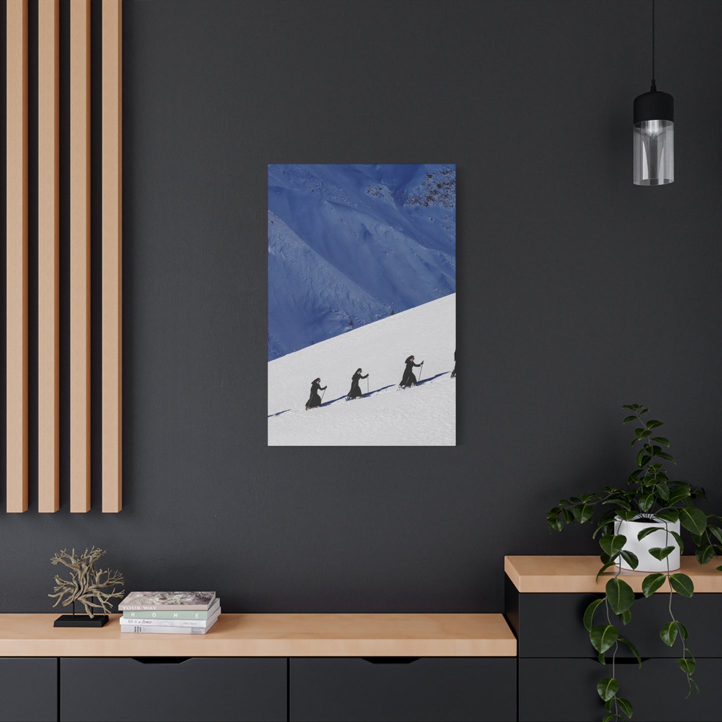 Skiing Group Poster Wall Art & Canvas Prints