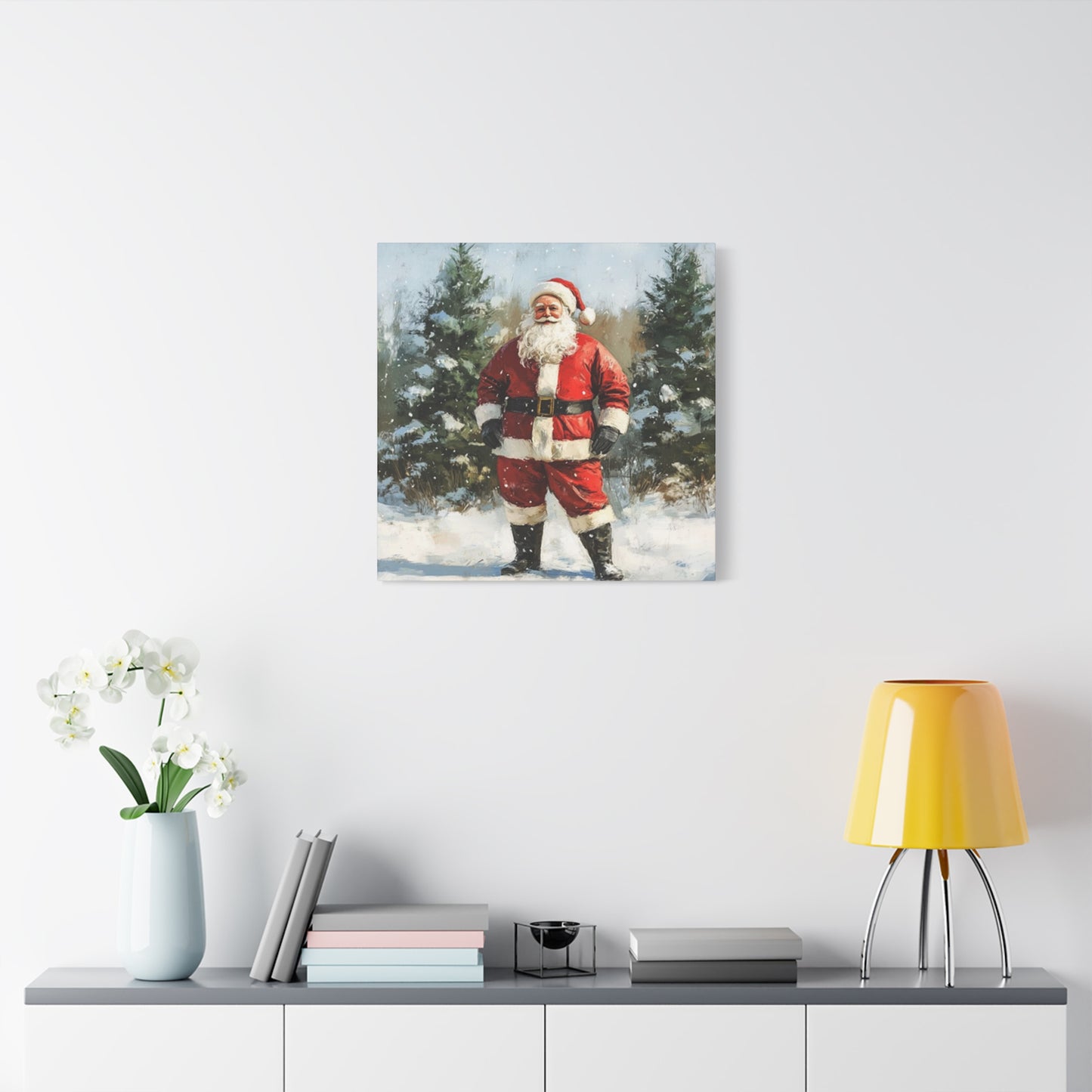 Santa Claus In Snow Wall Art & Canvas Prints