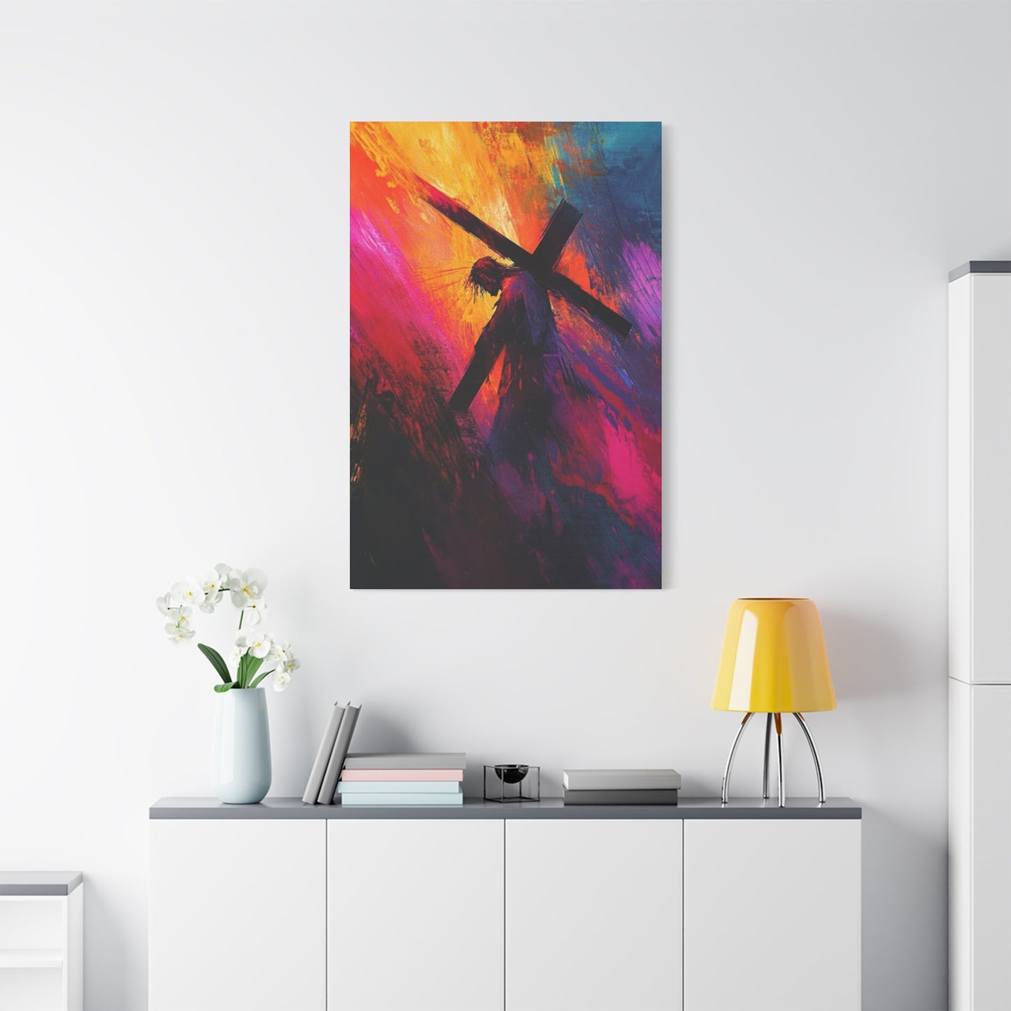 Abstract Jesus Caring Cross Wall Art & Canvas Prints