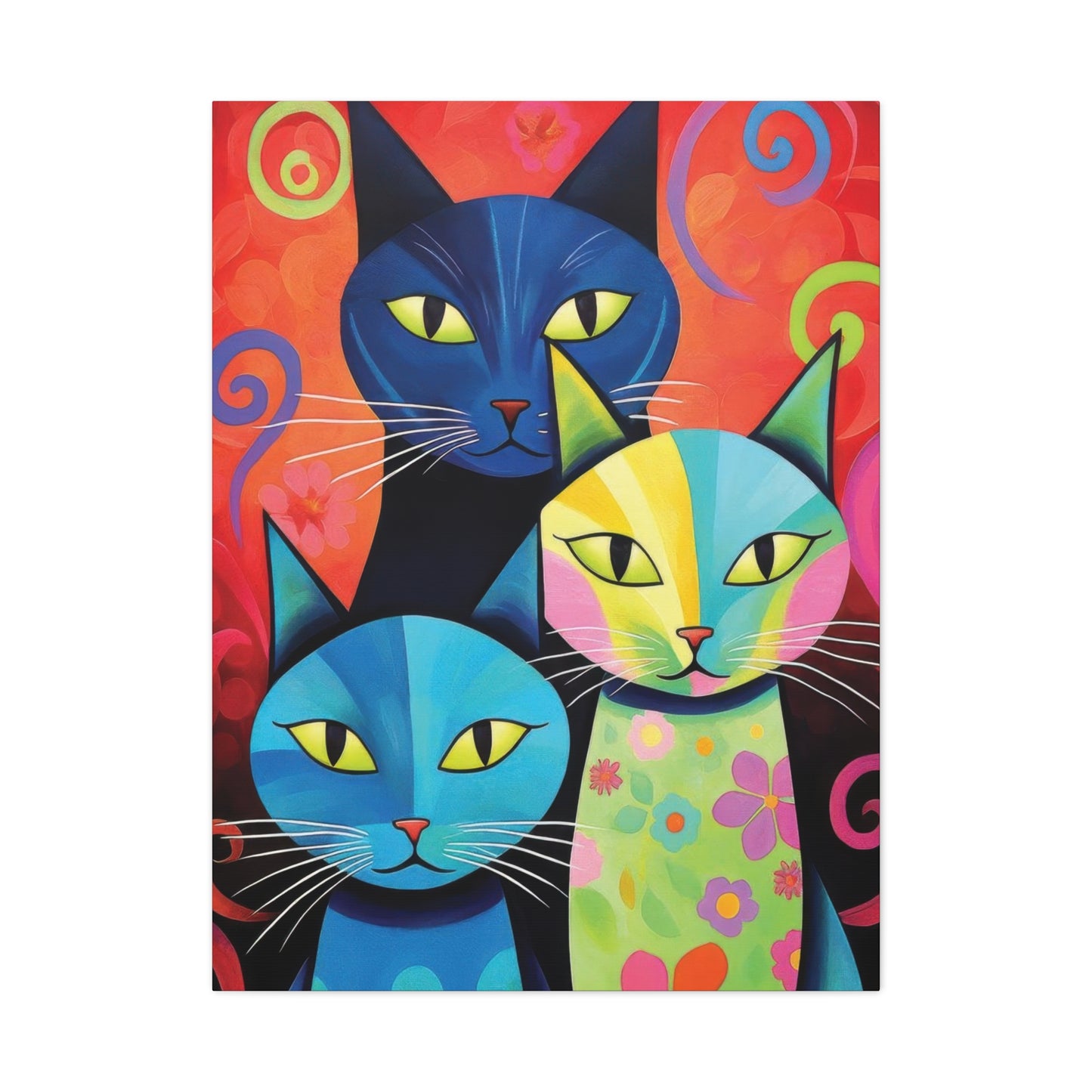 Cat Family Abstract Fresh Wall Art & Canvas Prints