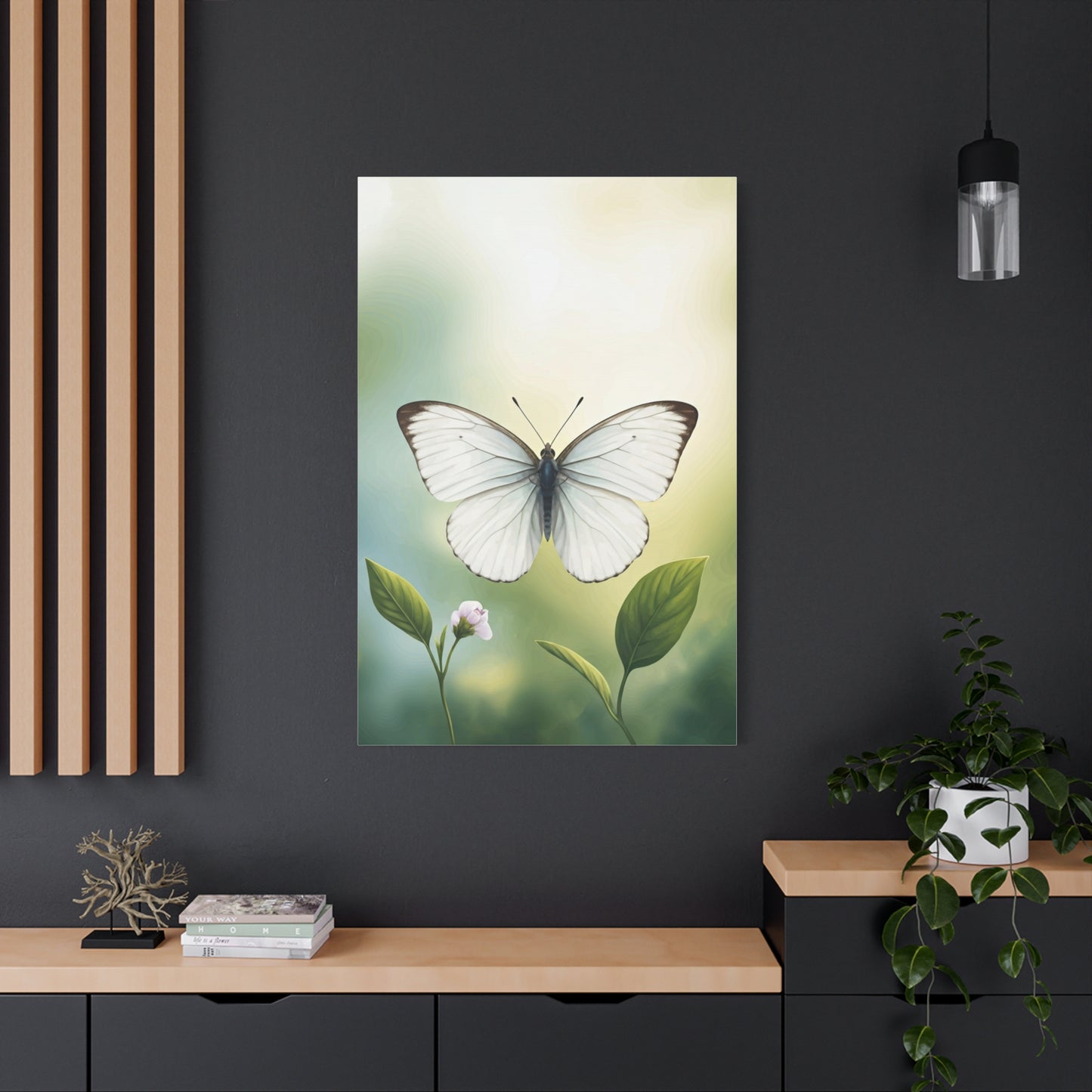 White Butterfly Botanical Serenity Wall Art & Canvas Prints