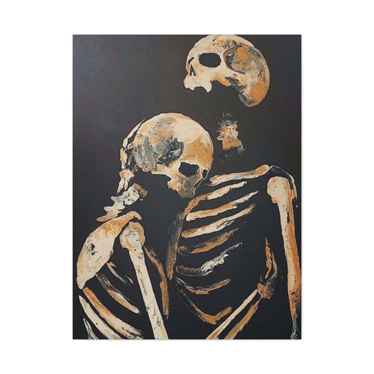 Couple Skeleton Hugging Wall Art & Canvas Prints