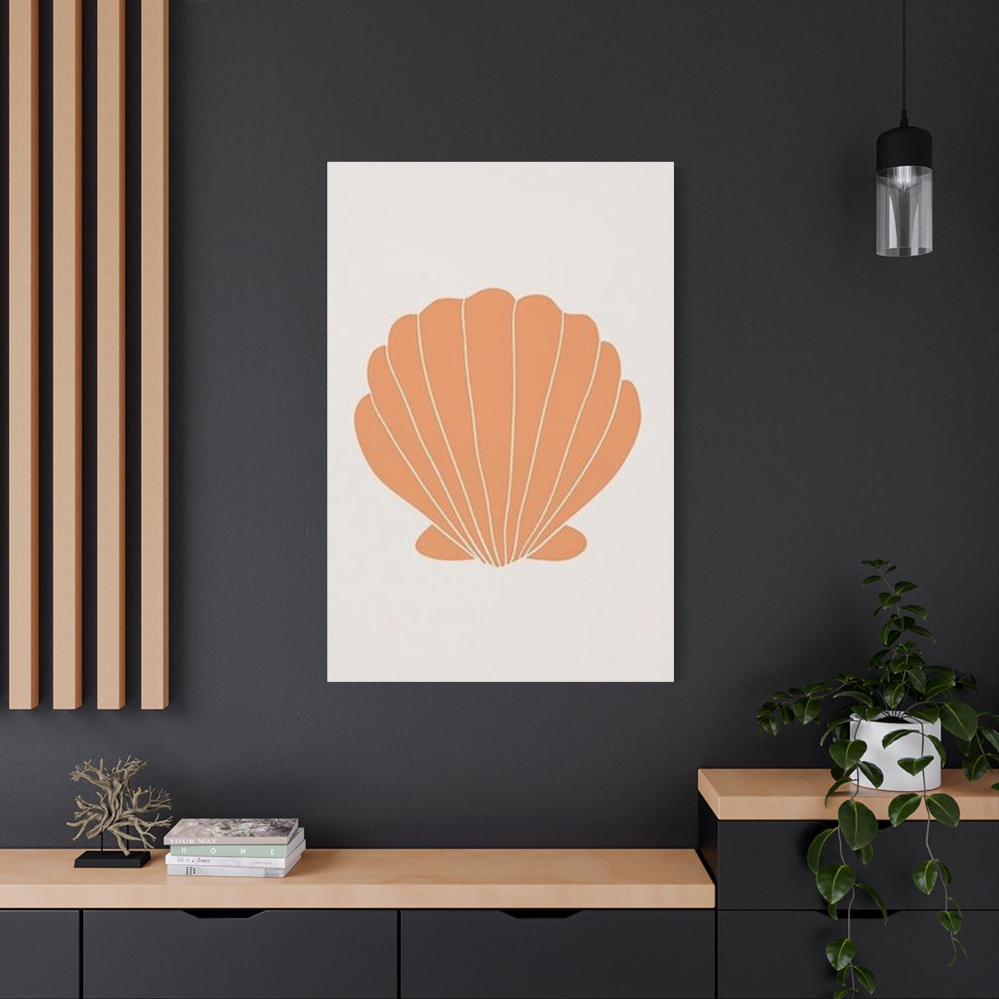 Beautiful Orange Shell Drawing Wall Art & Canvas Prints
