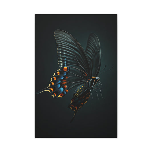 Dark Swallowtail Butterfly in Flight Wall Art & Canvas Prints