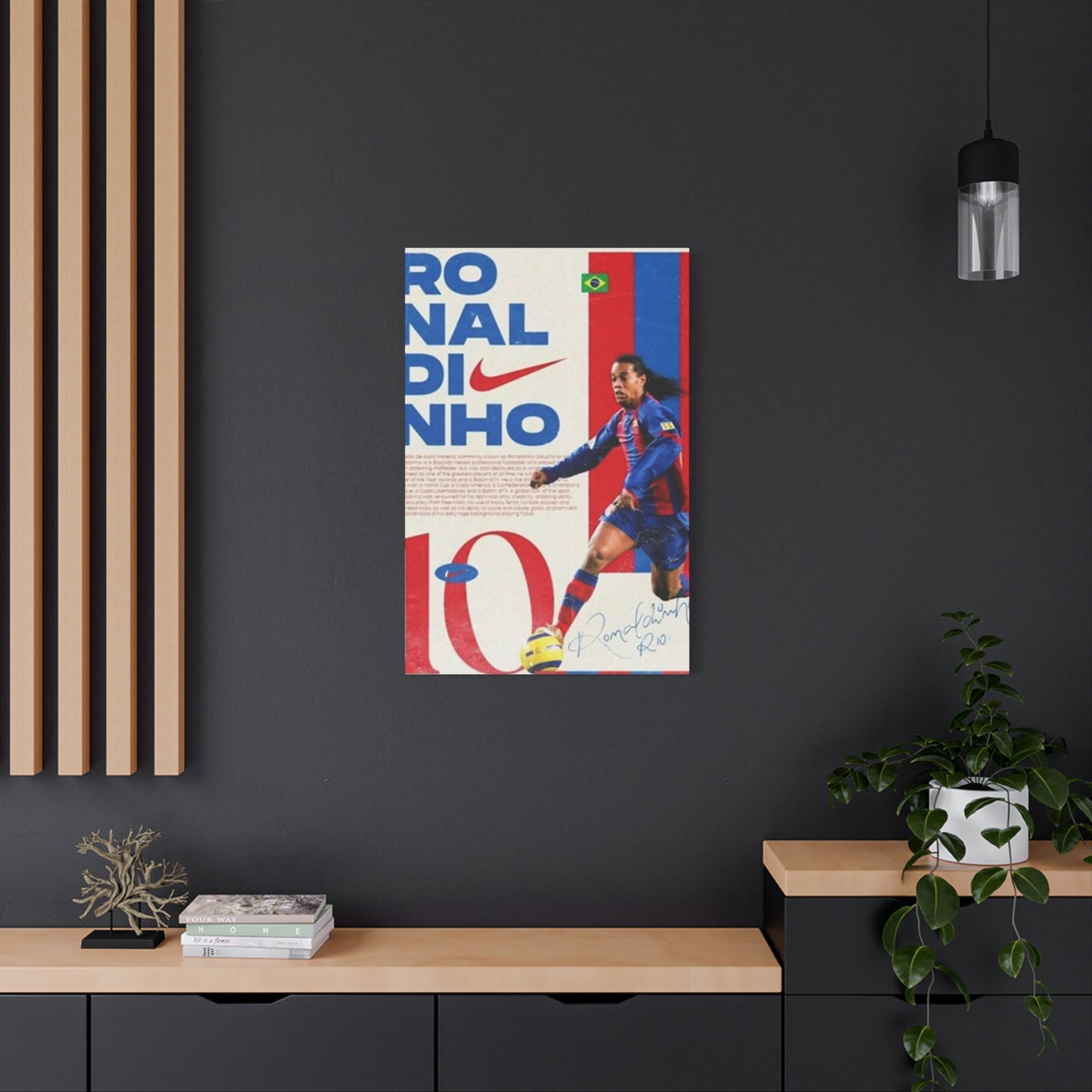 Ronaldinho Playing Soccer Poster Wall Art & Canvas Prints