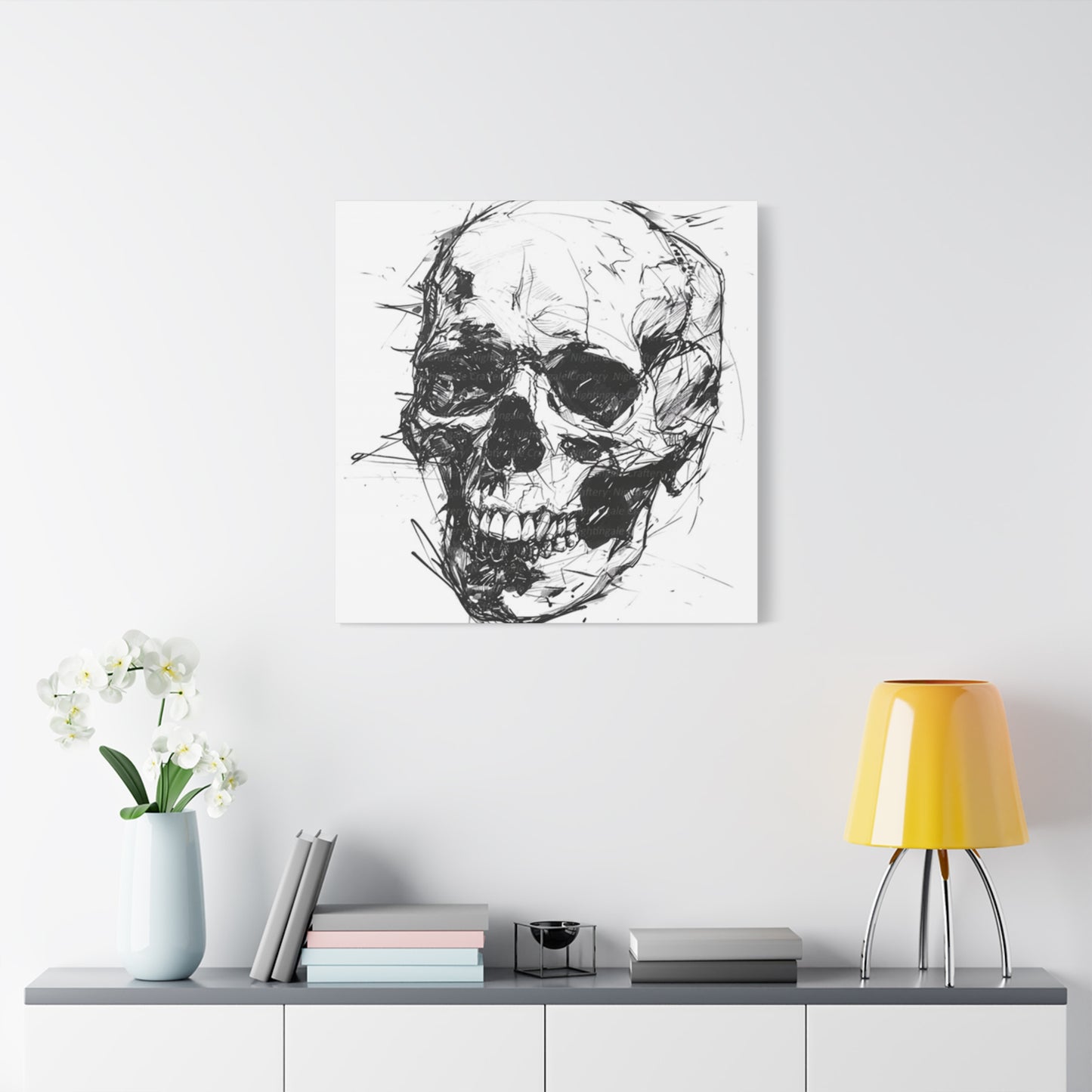 Skull Hand Drawing Wall Art & Canvas Prints