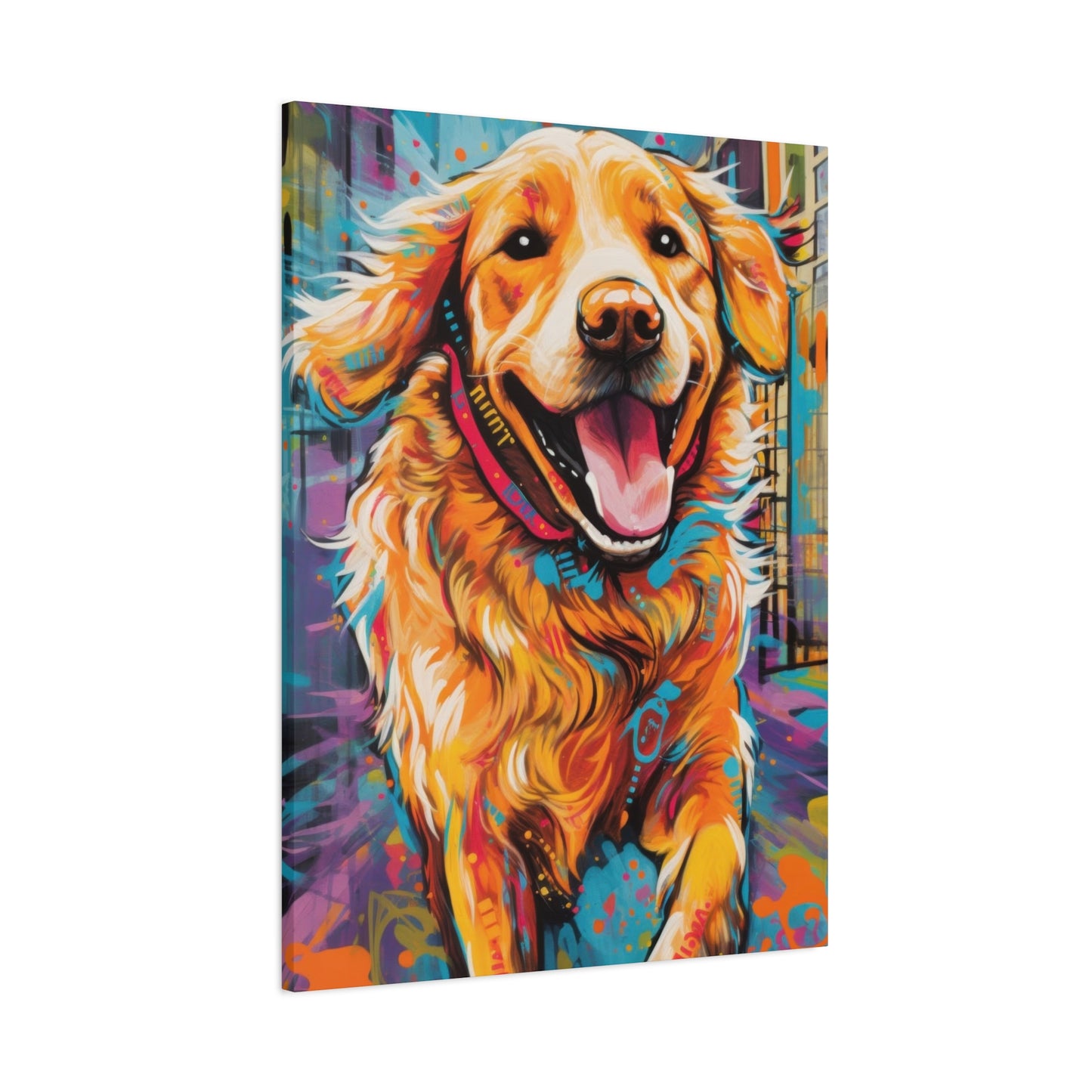 Happy Golden Retriever Dog Wall Art & Canvas Prints