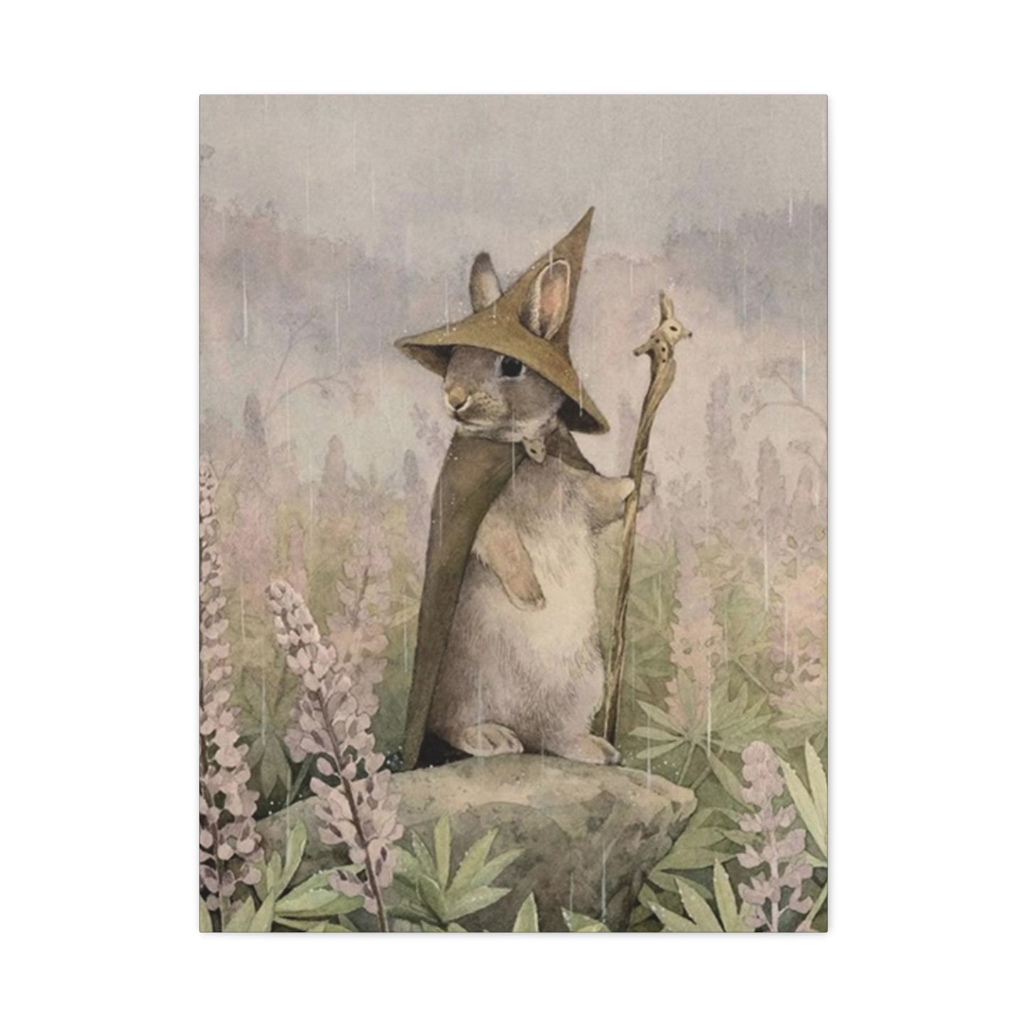 Old White Rabbit Painting Wall Art & Canvas Prints