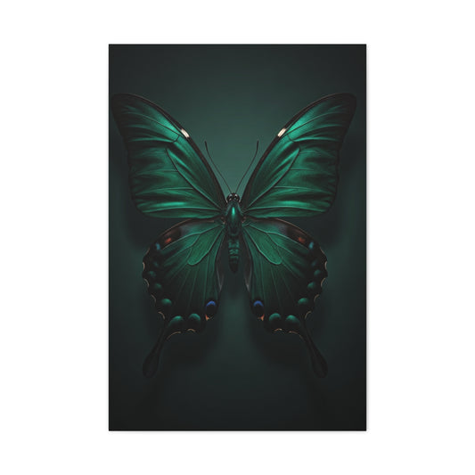 Symmetrical Emerald Butterfly Portrait Wall Art & Canvas Prints