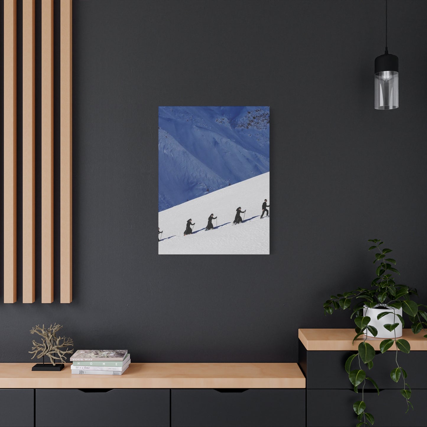 Skiing Group Poster Wall Art & Canvas Prints