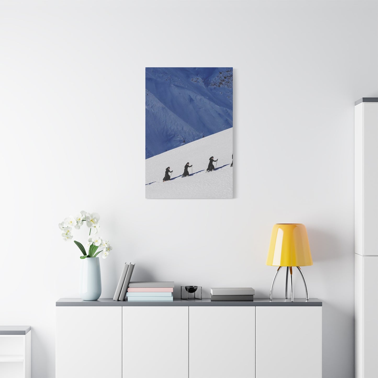 Skiing Group Poster Wall Art & Canvas Prints