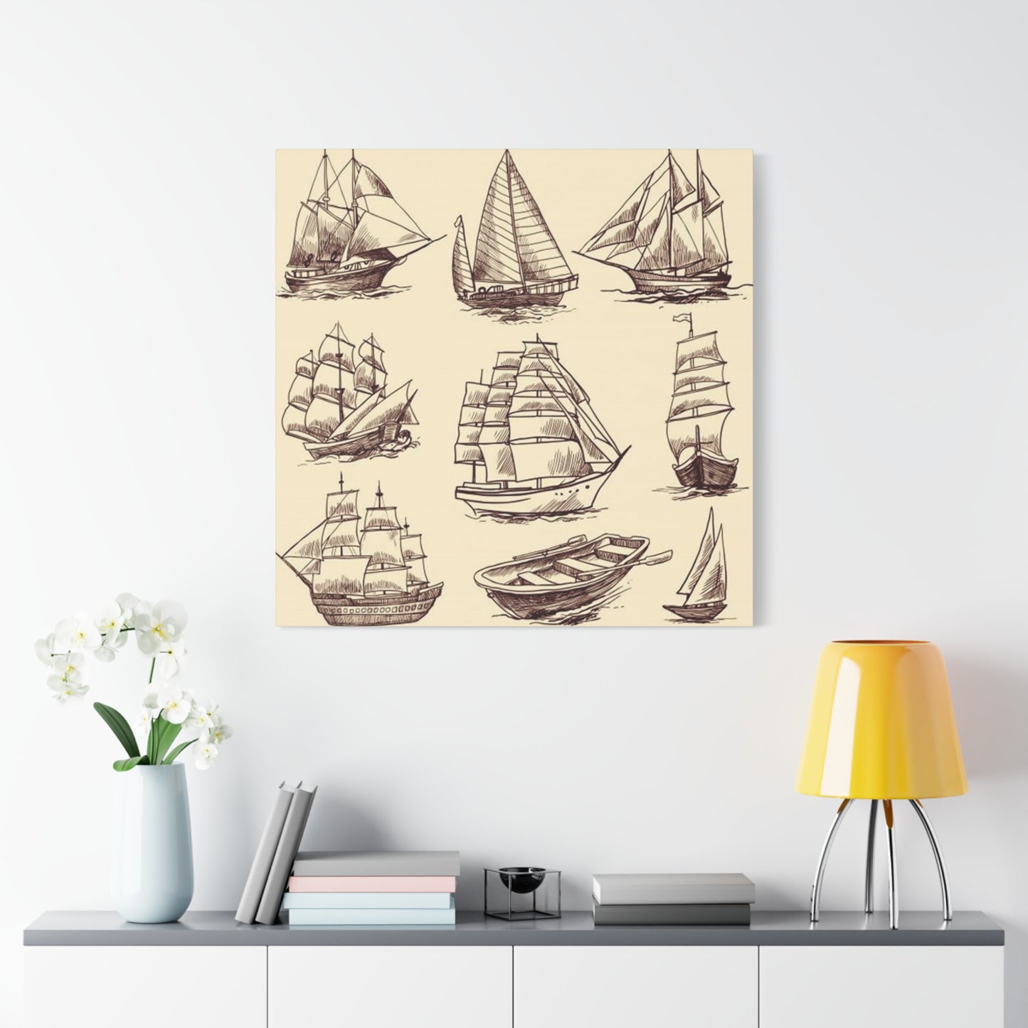 Ship Sailing Painting Wall Art & Canvas Prints