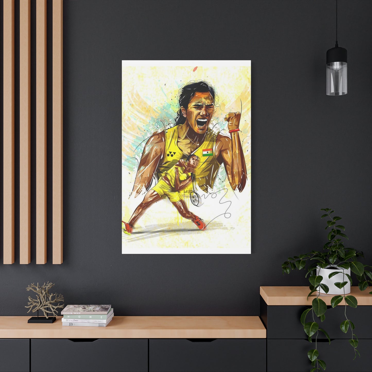 Abstract Badminton Player PV Sindhu Poster Wall Art & Canvas Prints