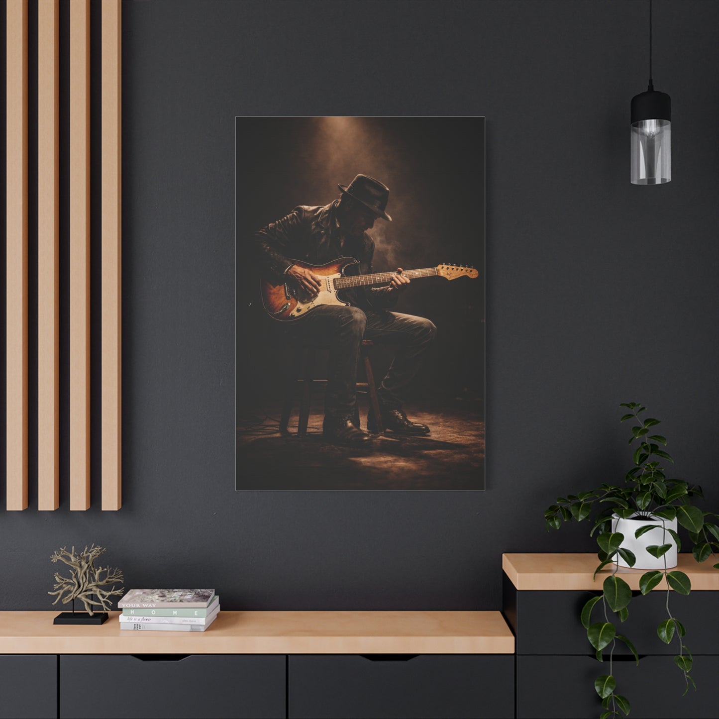 Vintage Electric Guitar Performance Wall Art & Canvas Print