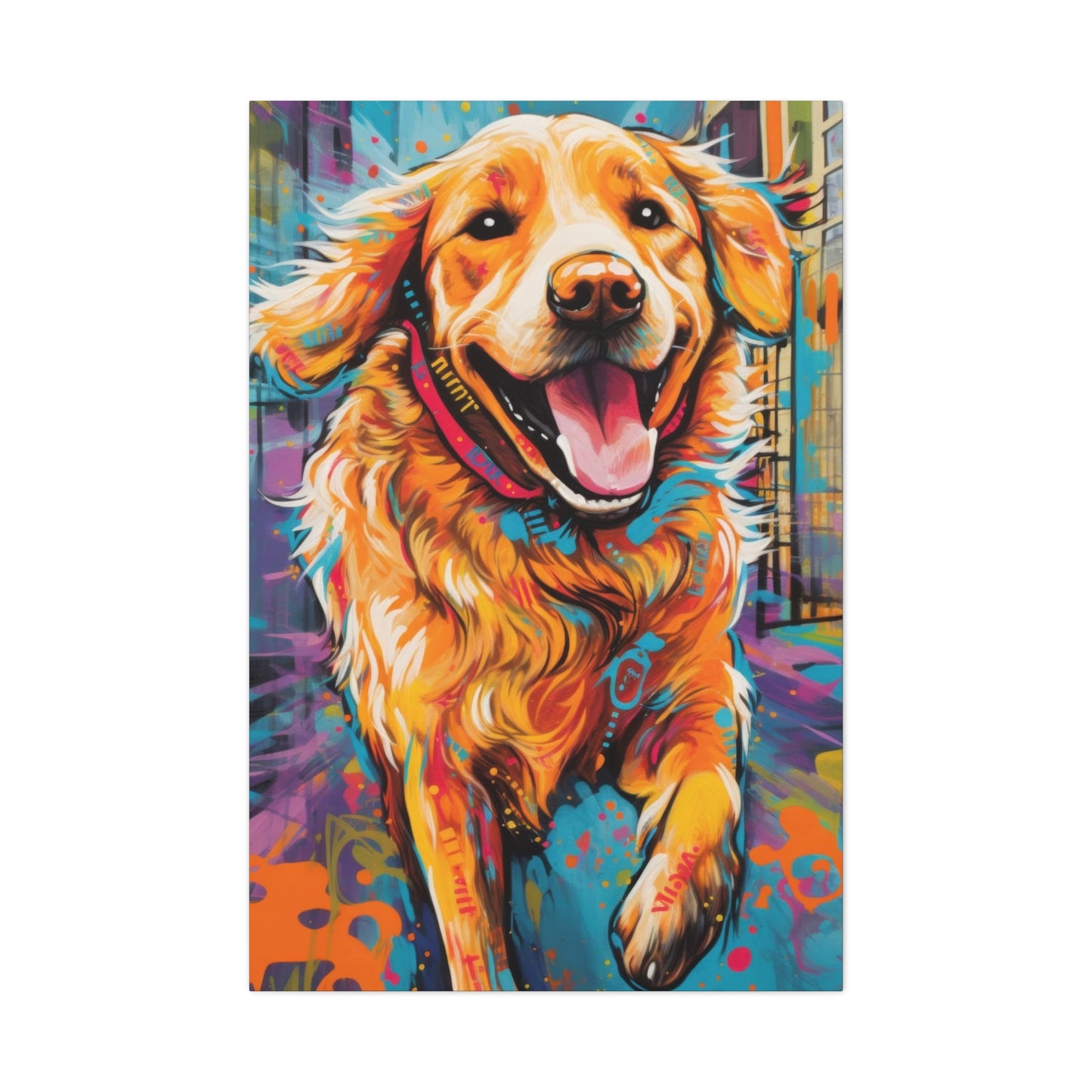 Happy Golden Retriever Dog Wall Art & Canvas Prints