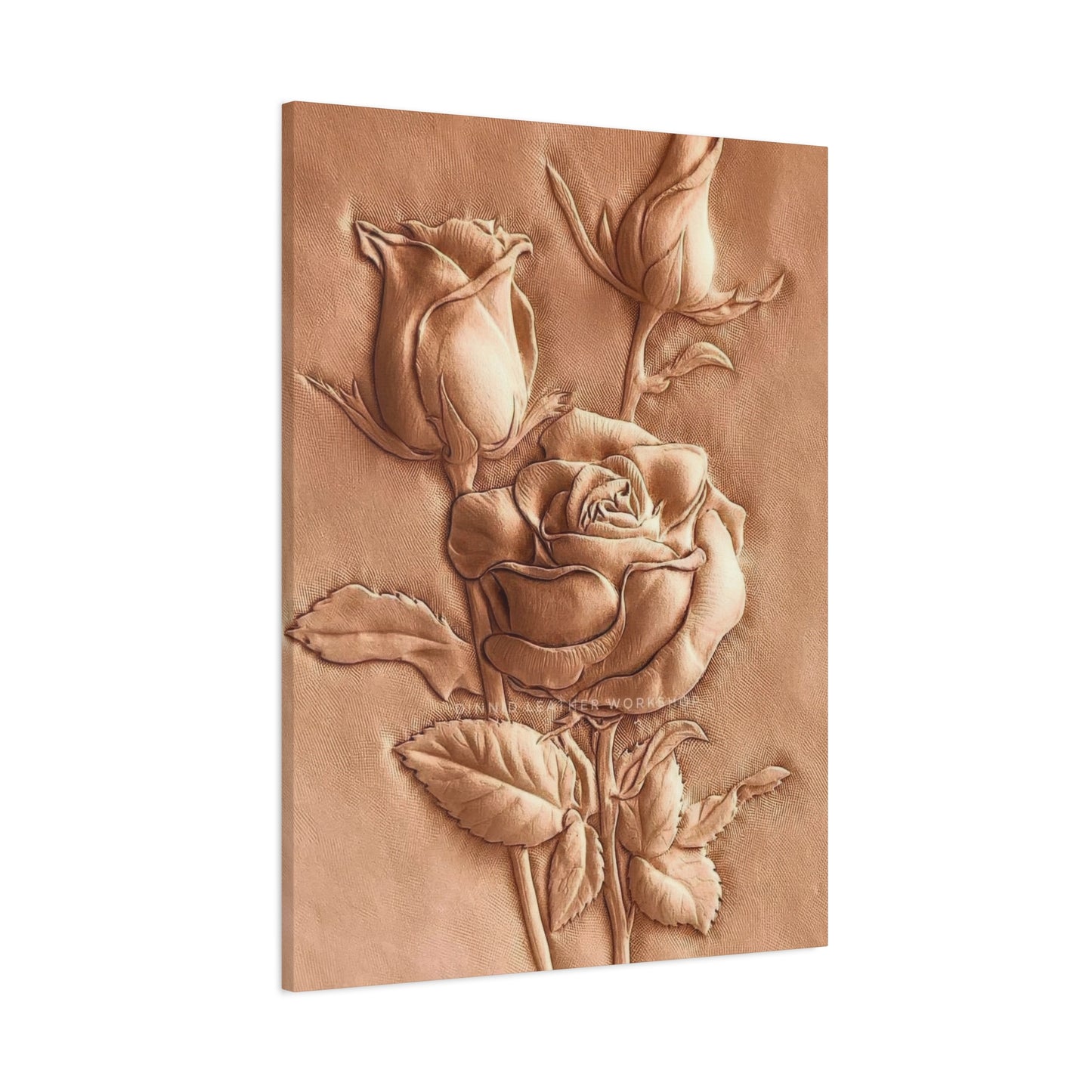 Rose Flower On Leather Wall Art & Canvas Prints