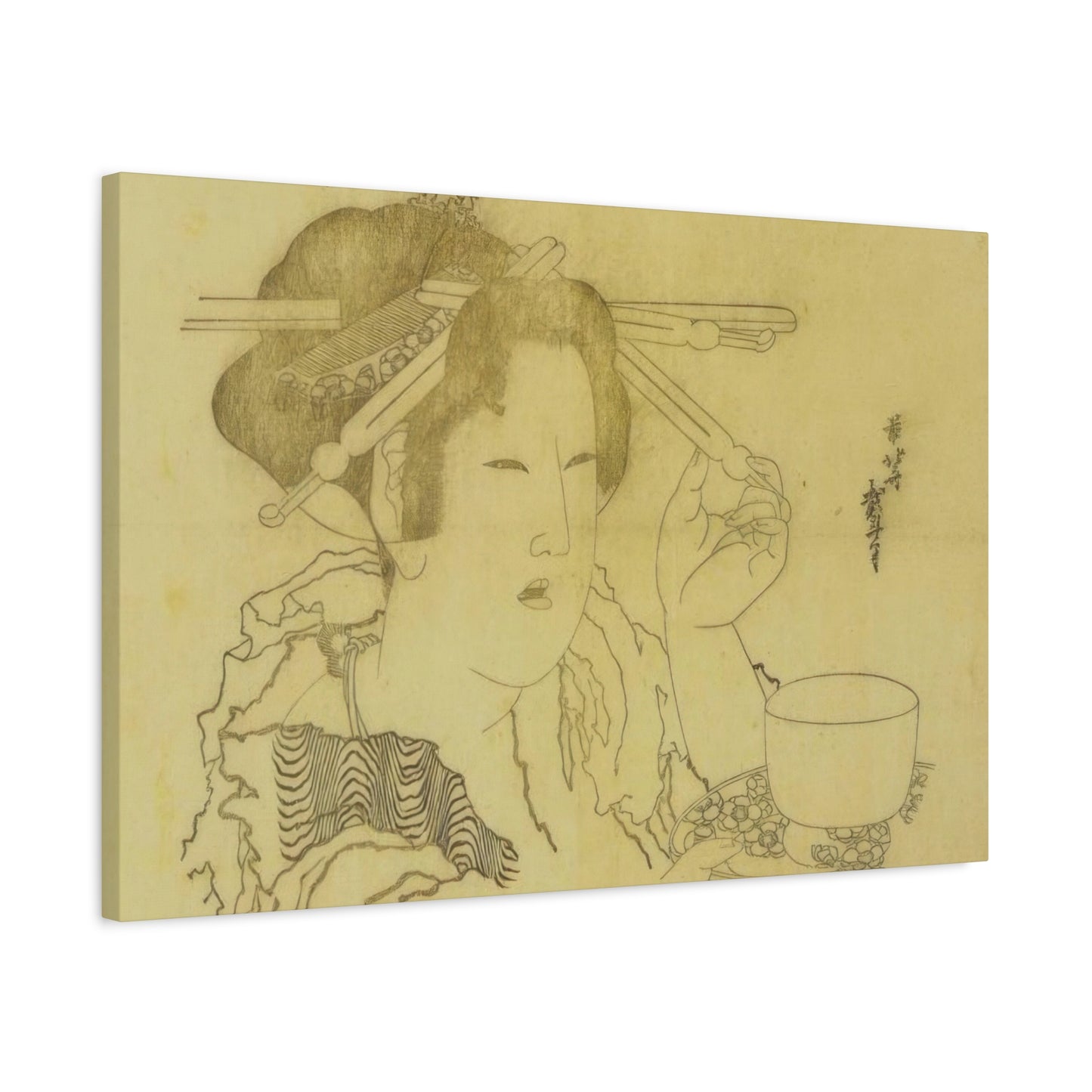 Katsushika Hokusai Woman With A Teacup Wall Art & Canvas Prints