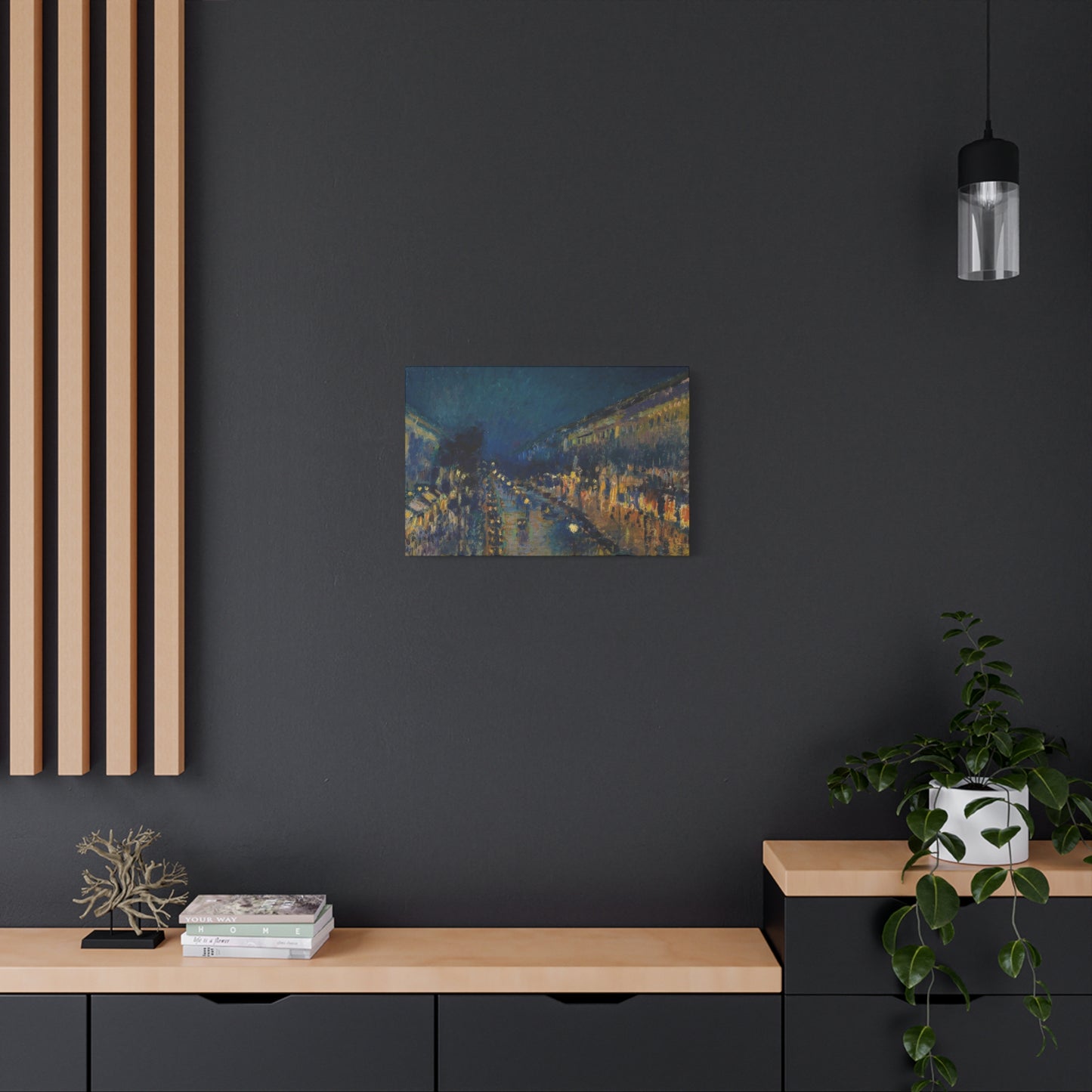 Boulevard Montmarte At Night Impression Wall Art & Canvas Prints