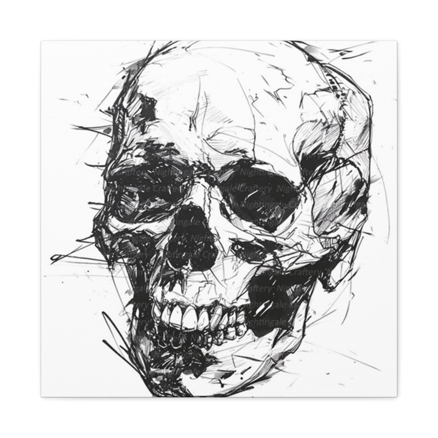 Skull Hand Drawing Wall Art & Canvas Prints