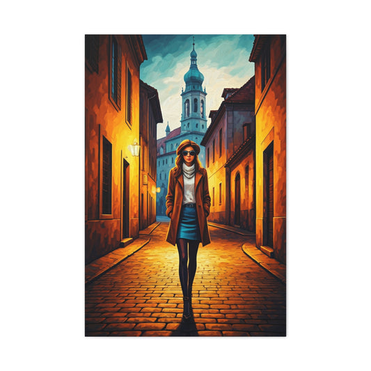 Twilight Alley Stroll Wall Art & Canvas Print
