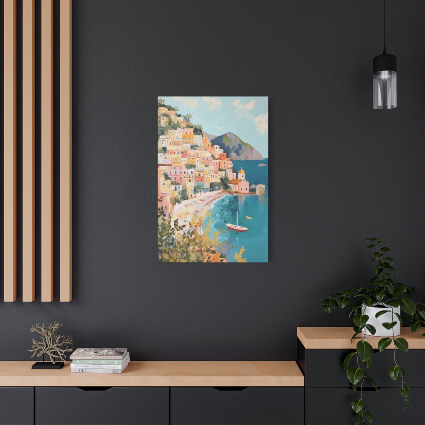 Amalfi Coast Italy Aqua Yellow Warm Wall Art & Canvas Prints