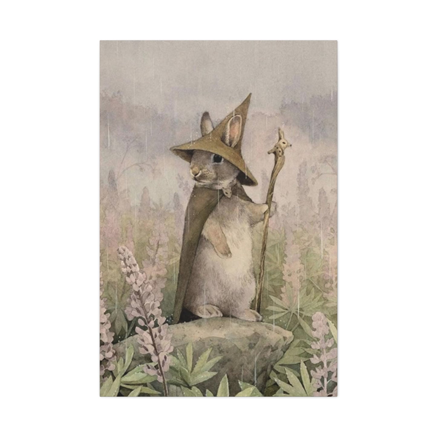 Old White Rabbit Painting Wall Art & Canvas Prints