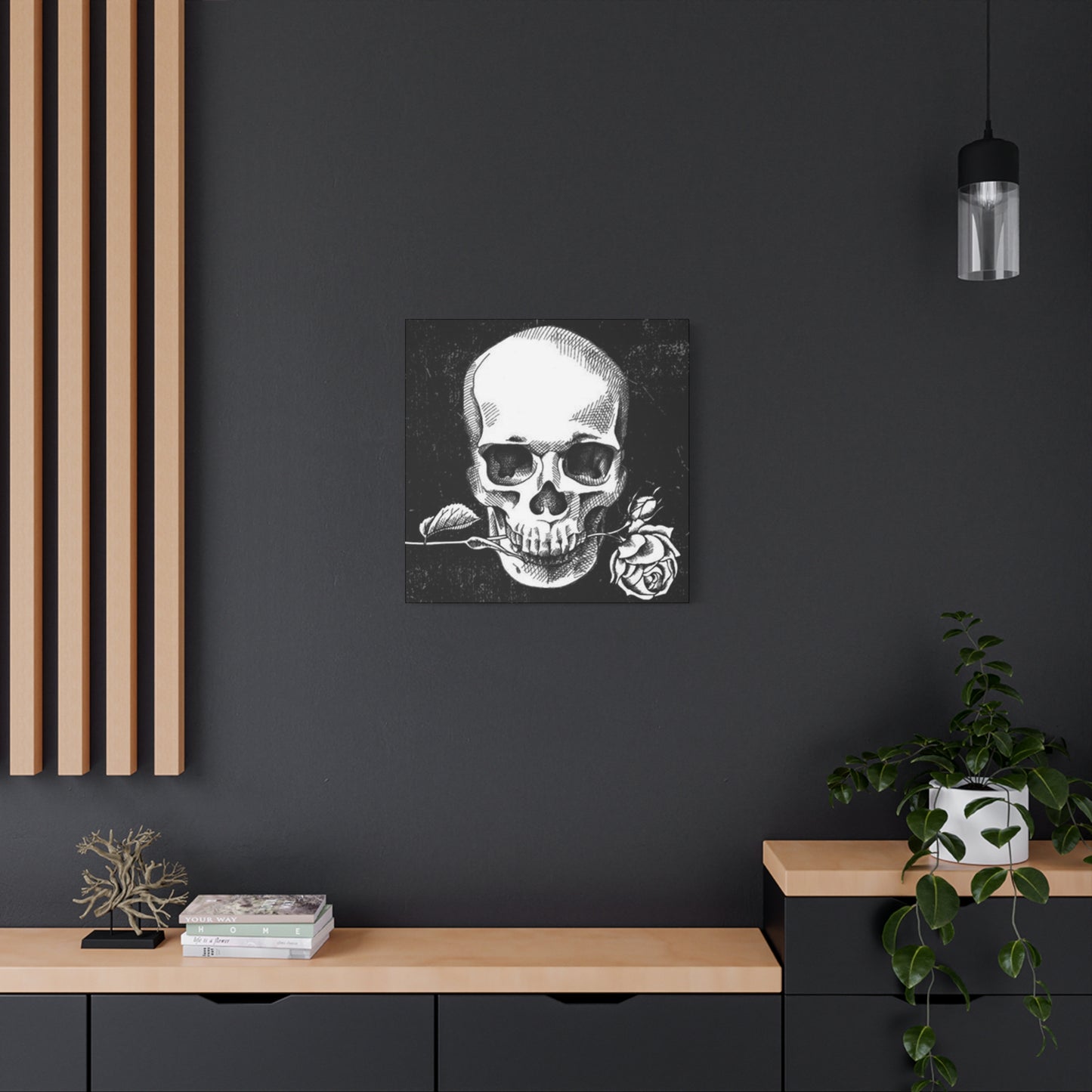 Rose In Skull Mouth Wall Art & Canvas Prints