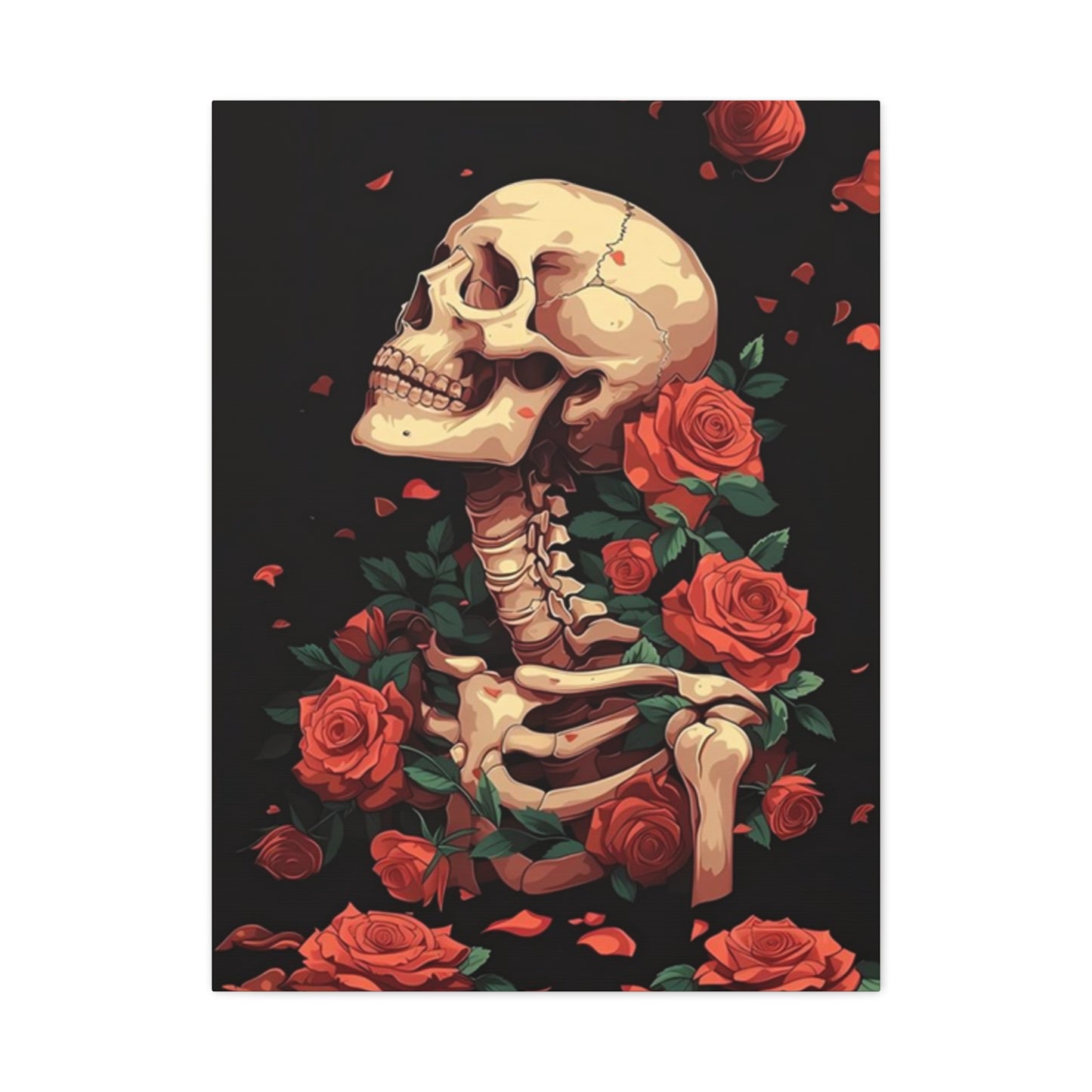Rose & Skeleton Poster Wall Art & Canvas Prints
