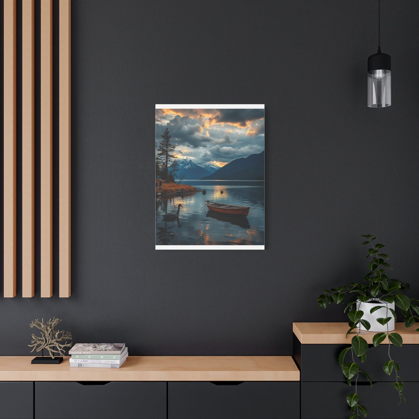 Premium Lake Canvas Print: Tranquil Waters Wall Decor
