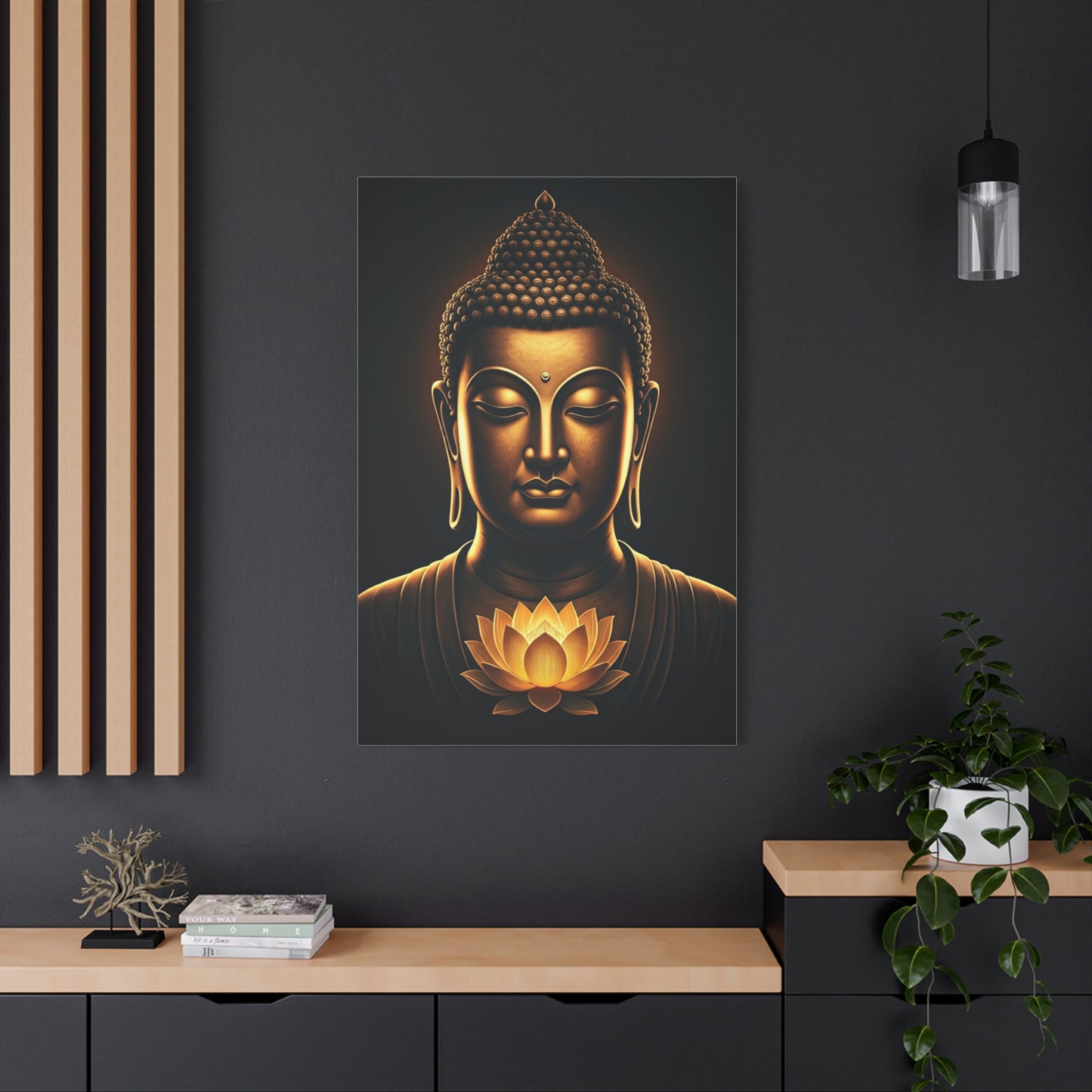 Shadowed Golden Buddha Elegance Wall Art & Canvas Prints