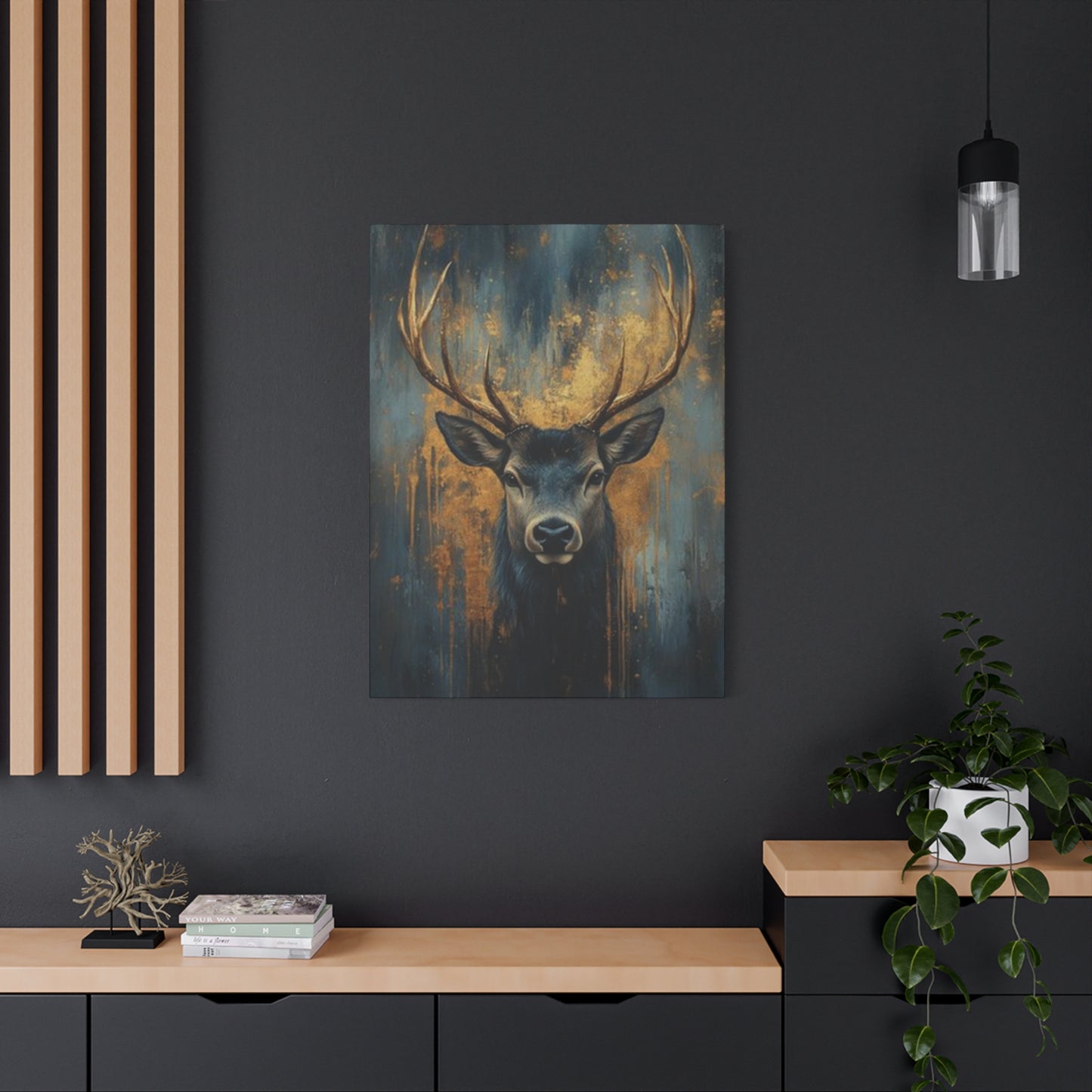Golden Canvas Reindeer Wall Art & Canvas Prints