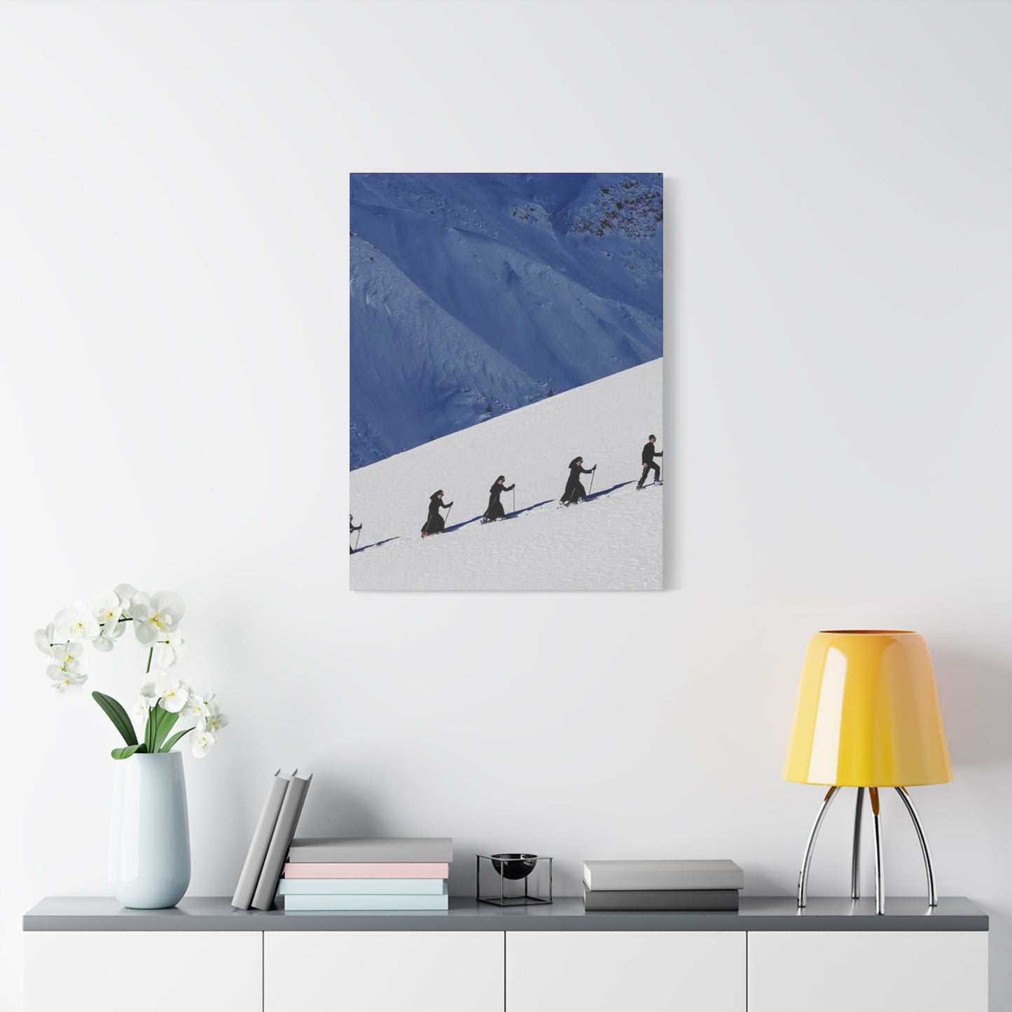 Skiing Group Poster Wall Art & Canvas Prints