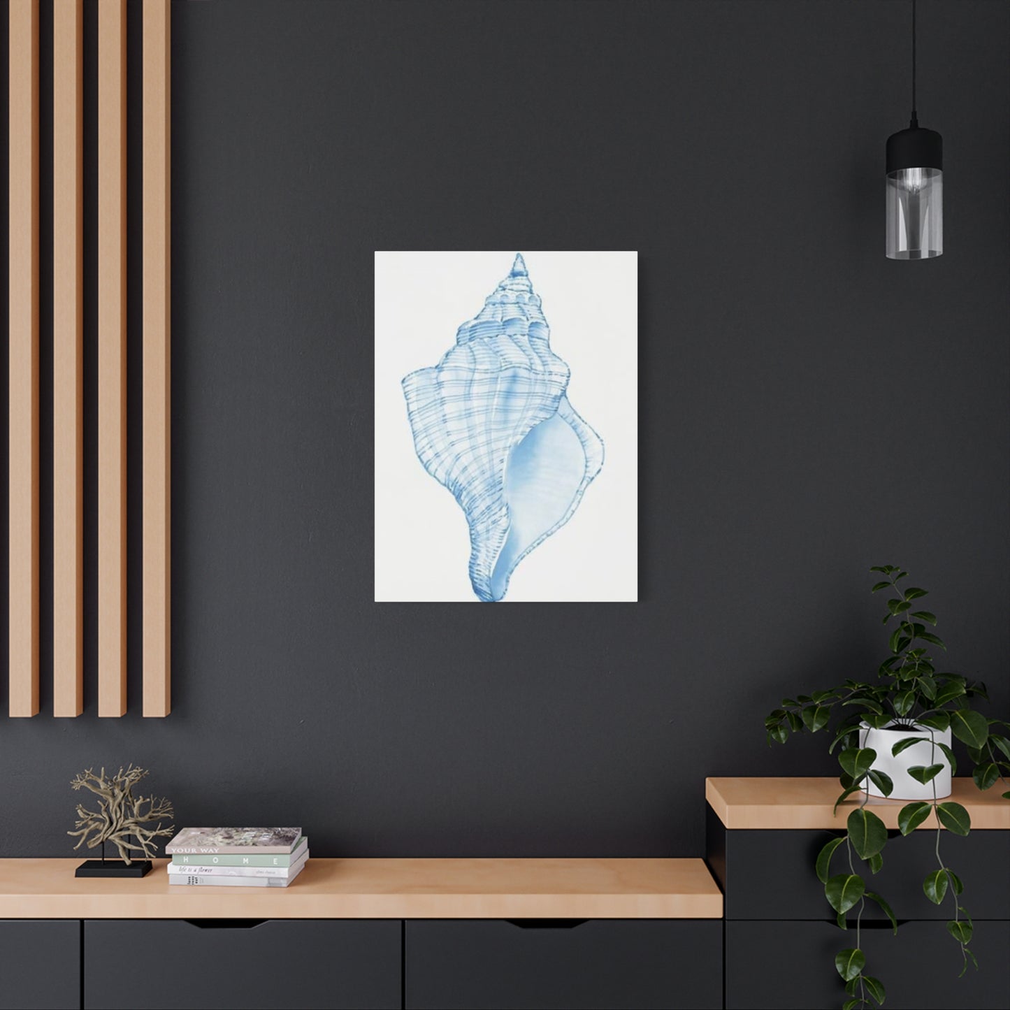 Blue Shell Drawing Wall Art & Canvas Prints