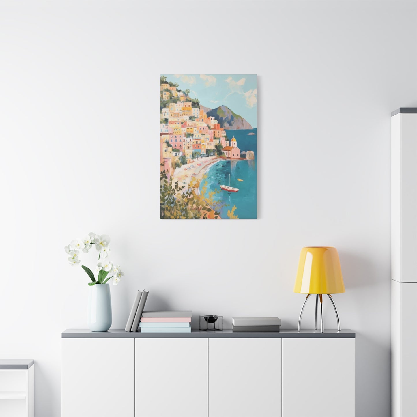 Amalfi Coast Italy Aqua Yellow Warm Wall Art & Canvas Prints