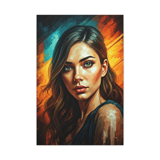 Ember Gaze Feminine Portrait Wall Art & Canvas Print