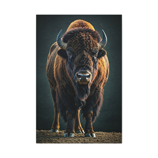 American Bison Emerging from Dust Prairie Wall Art & Canvas Print