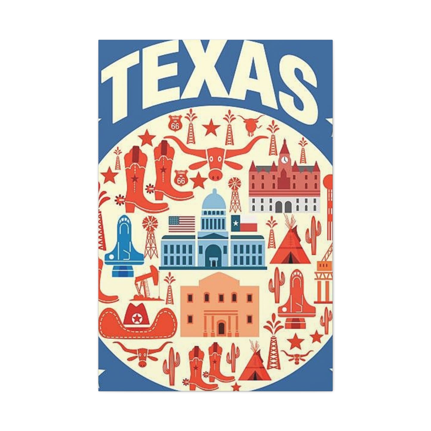 Blue Texas Poster Wall Art & Canvas Prints
