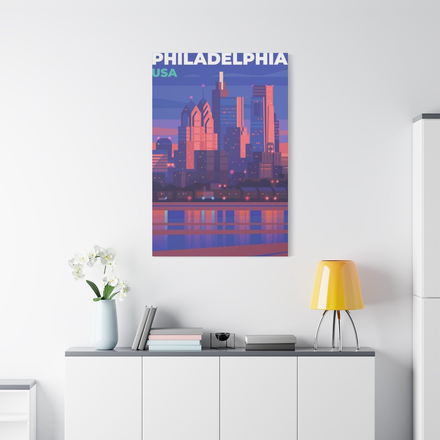 Cityscape In Evening Philadelphia Wall Art & Canvas Prints